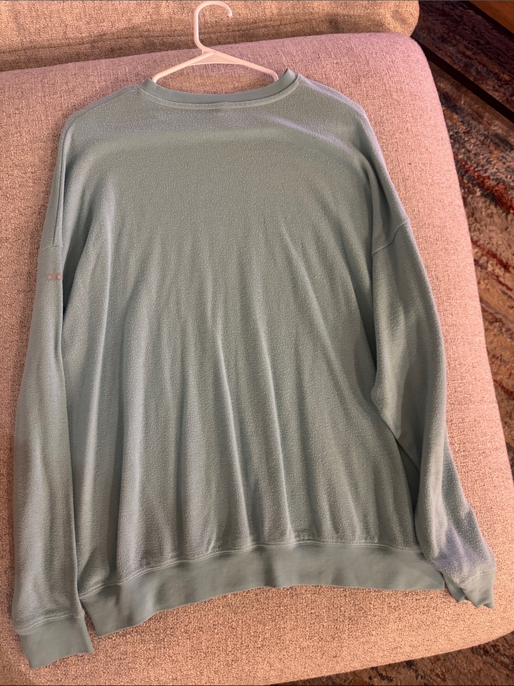 Women’s Lightweight Crewneck Sweater - Seafoam Blue - Picture 3 of 4